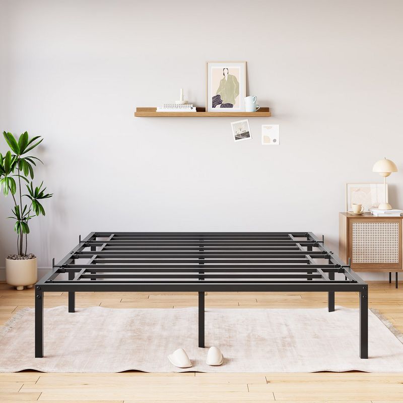 Whizmax 14 Inch Twin Bed Frame with Steel Slats Support, Metal Platform Bed Frame with Storage, Mattress Foundation and No Box Spring Needed, Black, 3 of 10