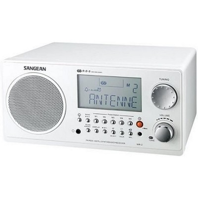 SANGEAN WR-2WH AM/FM-RBDS Wooden Cabinet Digital Tuning Radio (White).
