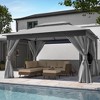 Decksplore 10'x13' Patio Gazebo Outdoor Heavy Duty Party Tent with Double Roofs, Mosquito Nettings and Privacy Screens - 3 of 4