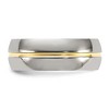 Black Bow Jewelry Men's Titanium and Gold Tone, 8mm Grooved Comfort Fit Band - 3 of 4