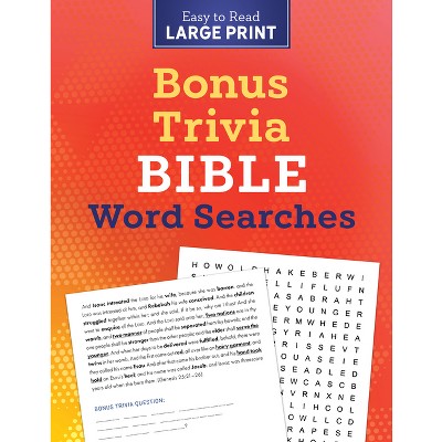 Bonus Trivia Bible Word Searches Large Print - by  Compiled by Barbour Staff (Paperback)