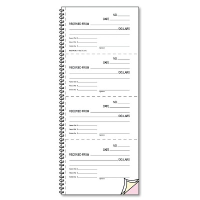 Rediform Money and Rent Unnumbered Receipt Book 5 1/2 x 2 3/4 Two-Part 500 Sets/Book 23L117