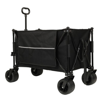 Grungis 480lbs Heavy Duty Folding Wagon Cart,All-Terrain Shopping Cart with Locking Brakes & Storage Pockets,Oversized Utility Cart for Camping