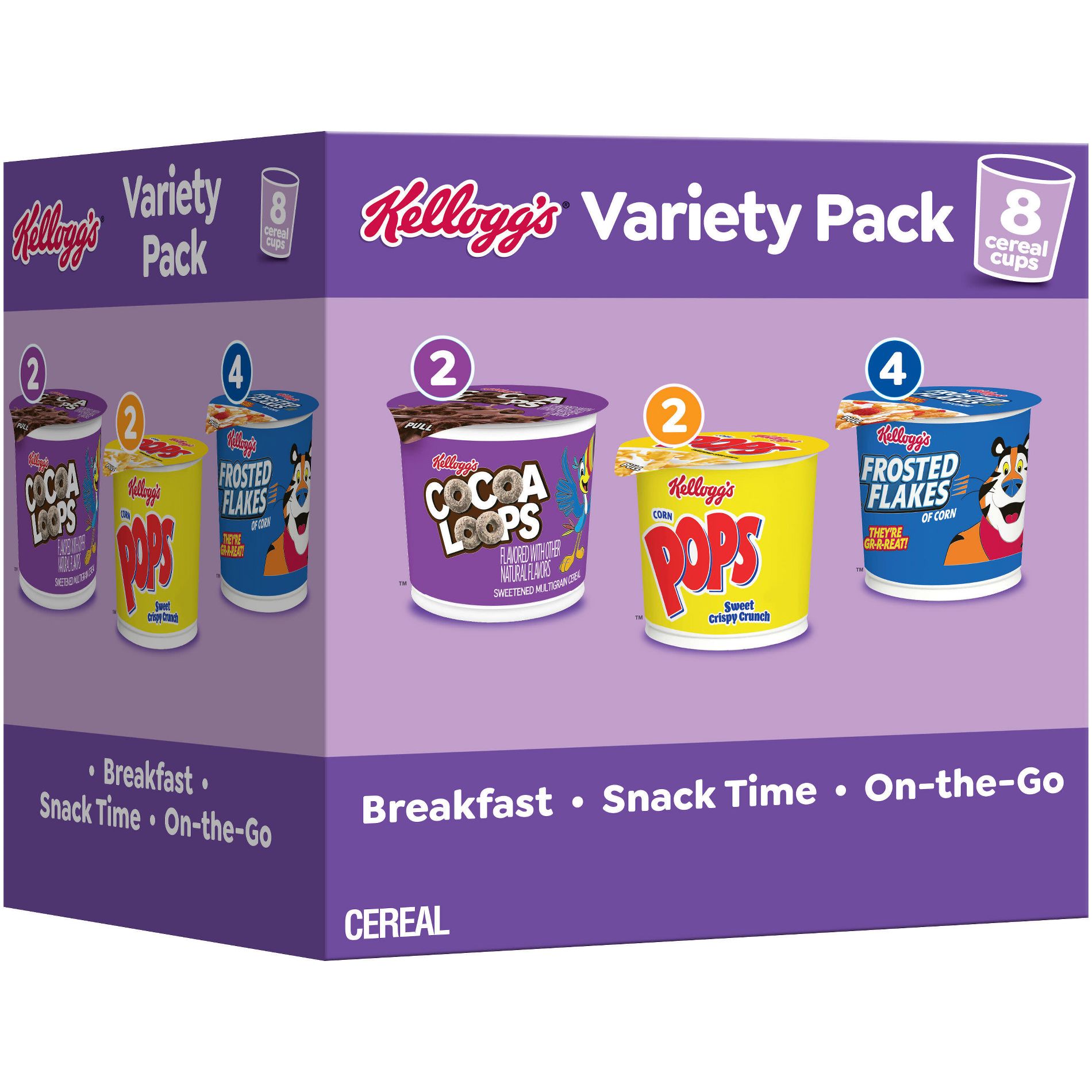 Kellogg's Variety Pack Breakfast Cereal Cups - 14.4oz/8ct