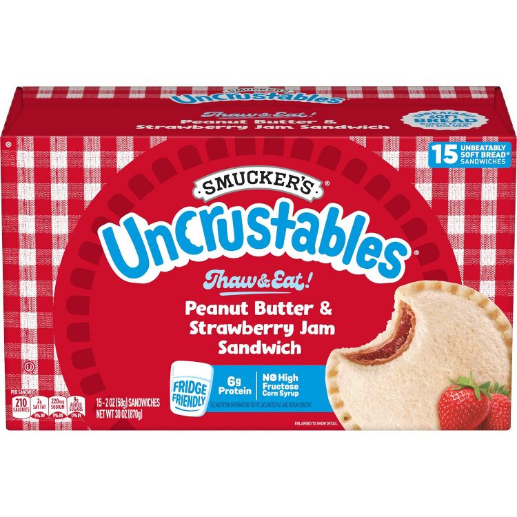 Smucker's Uncrustables Frozen Peanut Butter & Strawberry Jam Sandwich, 1 of 12