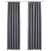 Aghana Digitals 2-Piece Grey Polyester Blackout Curtains 55.1x96.5" with Metal Hooks for Light - 2 of 4