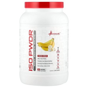Metabolic Nutrition Whey Protein Isolate ISO PWDR Banana Cream, 3.04lb, 23 Servings, 26g Protein, Fast Digesting, Zero Carbs, Delicious Flavor, Very - 1 of 4