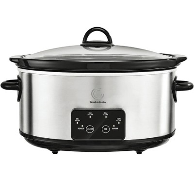 Complete Cuisine Cc-6200-ss-pg 6-quart Programmable Slow Cooker : Target