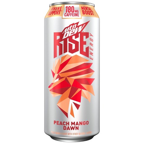 Mountain Dew Rise Peach Mango Dawn Energy Drink 16 Fl Oz Can Target