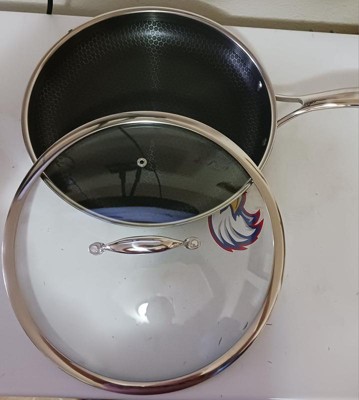 HexClad 12 Inch Hybrid Stainless Steel Frying Pan and Glass Tempered Lid  with Stay-Cool Handles,Cookware,Kitchen Cooker - AliExpress