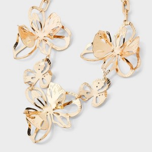 Floral Bloom Necklace - A New Day™ Gold: Nickel-Free Metal, Lobster Claw Clasp, 16" Length, Statement Piece with Flower Accents - 1 of 4