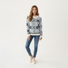 Anna-Kaci Women's Nordic Snowflake Knit Sweater with Ribbed Trim and Crew Neck - 3 of 4