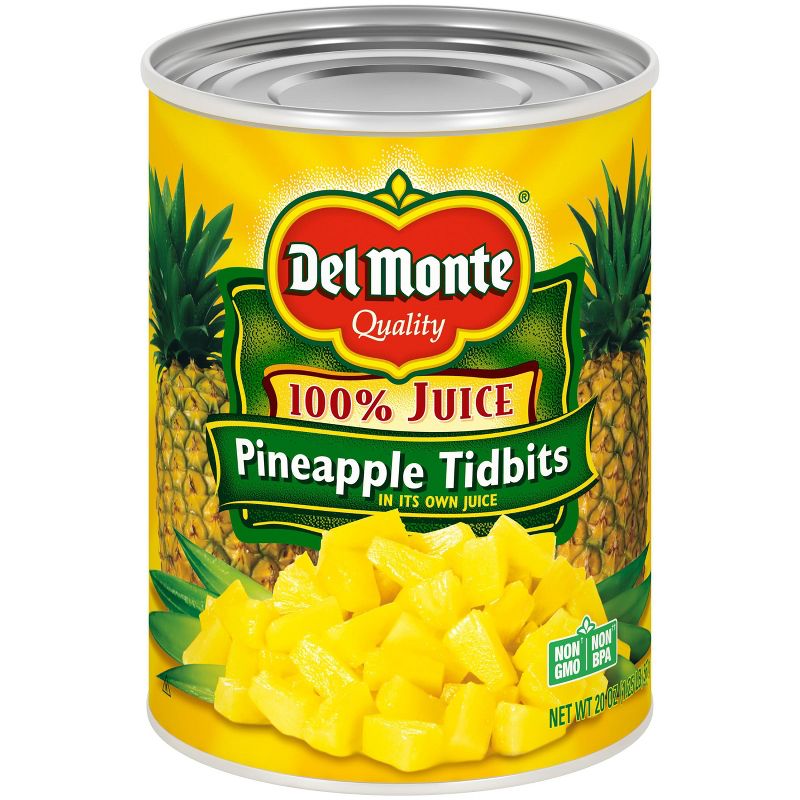 Del Monte Pineapple Tidbits in 100% Juice 20oz, 1 of 5
