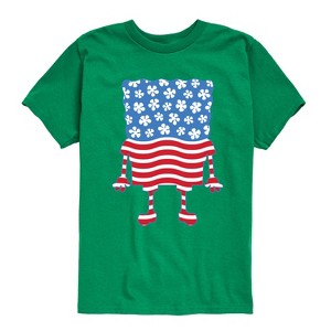 Boys' - SpongeBob SquarePants - Silhouette Stars Stripes Short Sleeve Graphic T-Shirt - 1 of 4