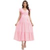 Women Summer Bohemian Floral Casual Wrap Midi Sun Dress - 3 of 4