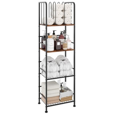 MOEPISY Towel Rack Free Standing 4-Tier M-Shaped Detachable Dividers, Durable Metal Towel Holder