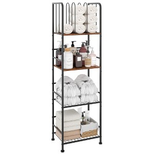 MOEPISY Towel Rack Free Standing 4-Tier M-Shaped Detachable Dividers, Durable Metal Towel Holder - 1 of 4