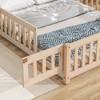 Nicbex Twin/Full House-Shaped Headboard Floor Bed with Fence and Door,Sturdy Wood Twin Montessori Floor Bed with Safety Guardrails for Toddlers - 4 of 4