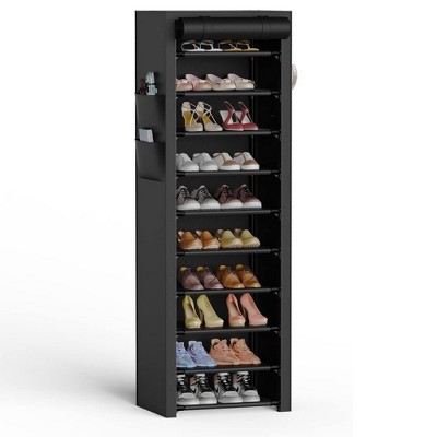SUGIFT 10 Tier Shoe Rack Shoe Storage Cabinet with Dustproof Cover