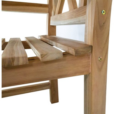 Nordic Teak Natural Outdoor Dining Chair with Arm Rests