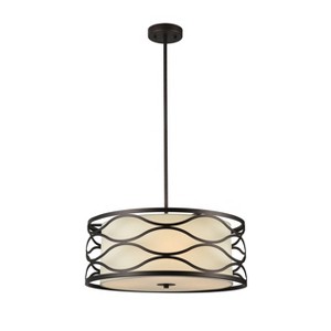 Chloe Lighting Gwen Transitional 3 Light Rubbed Bronze Ceiling Pendant 20" Wide - 1 of 2