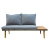 Stellar 4pc Outdoor Aluminum Sectional Set with Tables & Cushions - DUKAP: Weather-Resistant, Acacia Wood, 5-Person Patio Sofa - 4 of 4