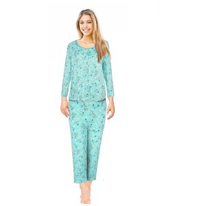 JEFFRICO Pajamas For Women 2 Piece Set Long Sleeve Sleepshirt With Pants Sleepwear Soft Pajamas - 1 of 4