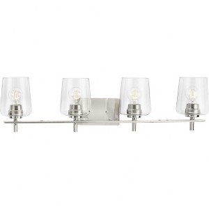 Progress Lighting Calais 4-Light Vanity Light, Brushed Nickel, Clear Glass Shade - 1 of 1