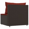 vidaXL Patio Middle Sofa Brown PE rattan Medium Adjustable Feet - 4 of 4