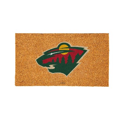 EvergreenNHLMinnesota Wild Logo Natural Coir 28 x 16 Inches Indoor Outdoor Doormat