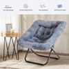 Okak Modern Foldable Soft Faux Fur Round/Square Lounge Chair Stool,Large Accent Chair for Living Room,Bedroom - 3 of 4