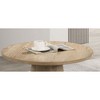 29" Round Coffee Table with Cone-Shaped Pedestal Base and Rubberwood Structure for Contemporary Living Room - 3 of 4