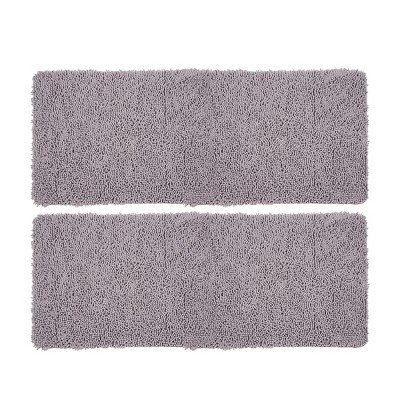 Shag Memory Foam Bathmat - 58-inch By 24-inch Runner With Non-slip Backing  - Absorbent High-pile Chenille Bathroom Rug By Lavish Home (gray) : Target
