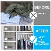 NewHome"4Pcs Foldable Bed Sheet Organizers for Bedding, Duvet, Pillowcases, King/Queen with Labels" Black&Grey - 3 of 4
