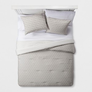 Cream Clipped Geometric Comforter Set (Full/Queen) - Project 62 + Nate Berkus , White