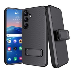 Reiko Holster Belt Clip Holder 2-in-1 Card Slot Phone Case for Samsung Galaxy S24 Plus - 1 of 4