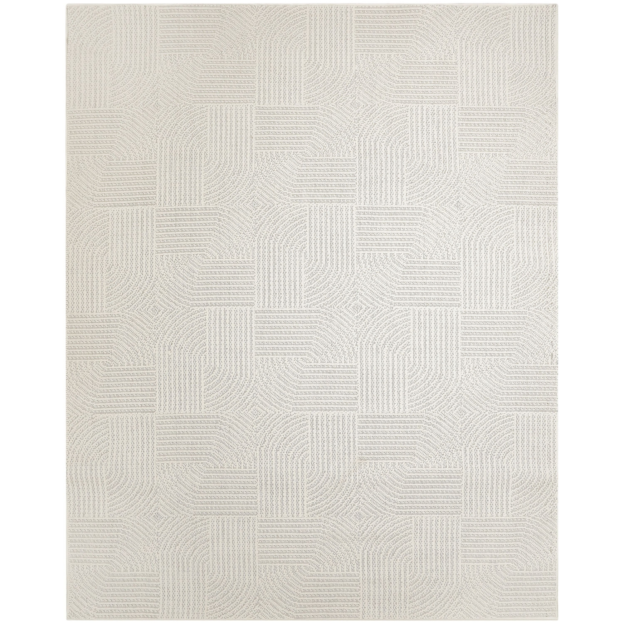 Nourison Textured Home 7'10" x 9'10" Ivory Modern Indoor Area Rug