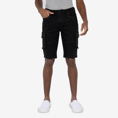 X RAY Men's 12"Inseam Denim Cargo Shorts
