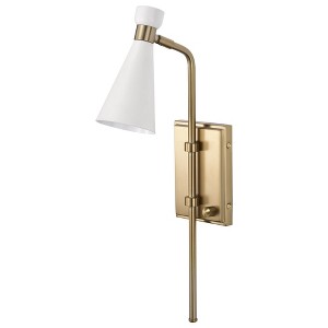 Nuvo Lighting Prospect 1 - Light Sconce in  Matte White/Burnished Brass - 1 of 1