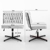 NicBex Swivel Office Desk Chair No Wheels,Adjustable Height Armless Chair for Work Study Vanity,Blue - 3 of 4