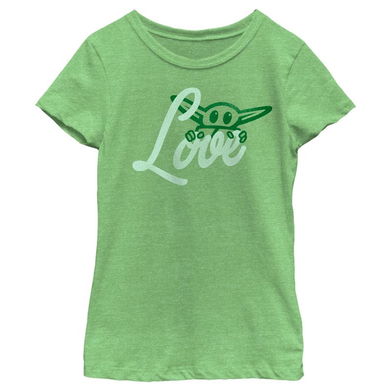 Girl's Star Wars: The Mandalorian Grogu Gazing Love T-Shirt, 1 of 5