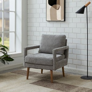 NicBex Mid-Century Accent Chair with Armrest and Soft Cushion,Modern Chenille Arm Chairs for Bedroom,Reading Room - 1 of 4
