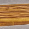 Modern Outdoor Dining Bench with Slatted Acacia Wood Seat and Sturdy Metal Legs for Patio Seating -3irtyhousy - 3 of 4