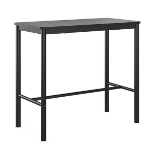 GlasFlength Bar Table，Industrial Modern Bar Table with Sturdy Metal Frame, Easy Assembly, Black, 47.2"*23.6"*41.3" - 1 of 4