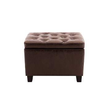 24" Tufted Storage Ottoman and Hinged Lid - WOVENBYRD