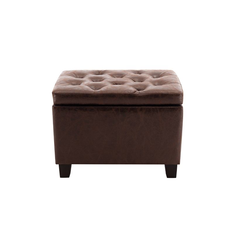 24" Tufted Storage Ottoman and Hinged Lid - WOVENBYRD, 1 of 15