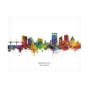 Trademark Fine Art Michael Tompsett 'Asheville North Carolina Skyline Named' Canvas Art - 1 of 4