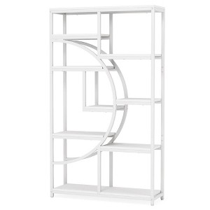 Resenkos Bookshelf, Bookcase Standing Shelf Unts,Freestanding Bookshelf, 68.9" Etagere Bookcase with 9 Open Shelves,White - 1 of 3