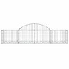 vidaXL Galvanized Iron Arched Gabion Basket, Decorative and Sound-Insulating Garden Barrier with Durable Construction and Wide Application, Silver - 3 of 4