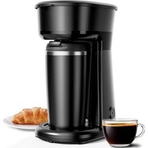 ZAFRO Coffee Maker, Mini Single Serve Coffee Maker Brewer Includes 14Oz, Thermal Travel Mug with Stainless Steel Interior, Reusable Filter, for Home - 1 of 4